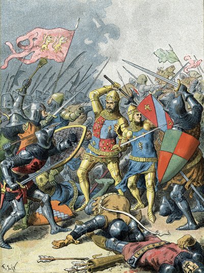 King John II the Good at the Battle of Poitiers by Unbekannter Künstler