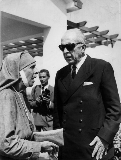 King Paul I of Greece and Princess Andrew of Greece (mother-in-law of Elizabeth II) September 18 by Unbekannt