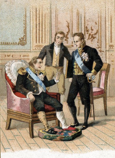 King of France Louis XVIII (1755-1824) very ill saying "the king may die he must not be sick" to Joseph de Villele in August 1824 by Unbekannter Künstler