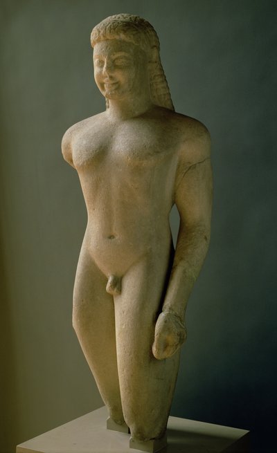Kouros, Greek, from Paros, near the sanctuary of Asklepios, c.540 BC by Unbekannt