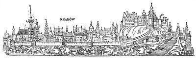 Sixteenth century view of Krakow, Poland by Unbekannter Künstler