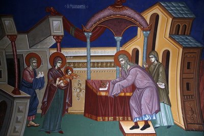 Kykkos Monastery, Cyprus: Fresco depicting the Presentation of Jesus at the Temple, Pedoulas, Cyprus by Unbekannt