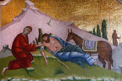 Kykkos Monastery, Cyprus: Mosaic of the Good Samaritan, Pedoulas, Cyprus by Unbekannt