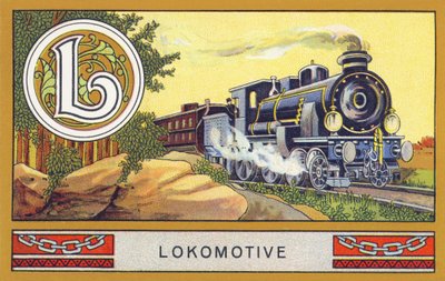 L: Locomotive - Alphabet Palmin. Series of Chromolithographs Published by H. Schlinck & Cie, Hamburg by Unbekannt