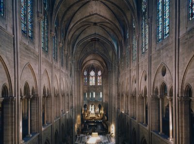 La cathédrale Notre Dame de Paris, Paris 4. Construction from 1160, rehabilitation by Viollet Le Duc by Unbekannter Künstler