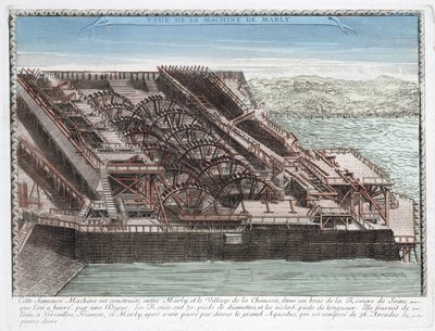 The Marly Machine by Rennequin, used to pump and convey water from the Seine to Versailles via the Marly aqueduct, to supply water to the parks of the Marly and Versailles castles by Unbekannt
