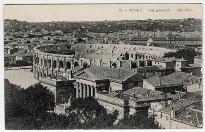 Nimes: General View of the City with the Arenes and the Maison Carree by William M. Timlin
