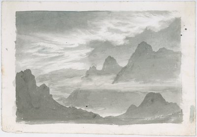 Layers of stratus, wreathing mountain slopes, c 1803-1811 by Unbekannter Künstler