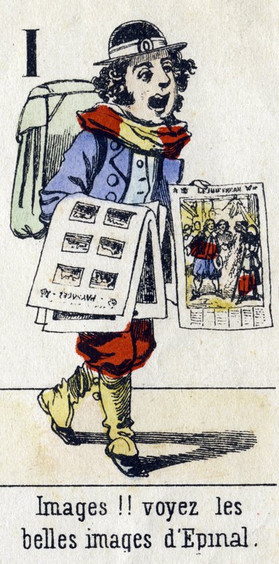 Letter I: "Images!! see the beautiful images of Epinal". Alphabet "Children