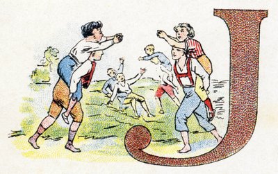 Letter J: Game. Alphabet of Phosphatine Falieres. Engraving. Brevete alphabet S.G.D.G. by pharmacist Pierre Emile Falieres. Illustrations in chromolithography, late 19th century. by Unbekannt
