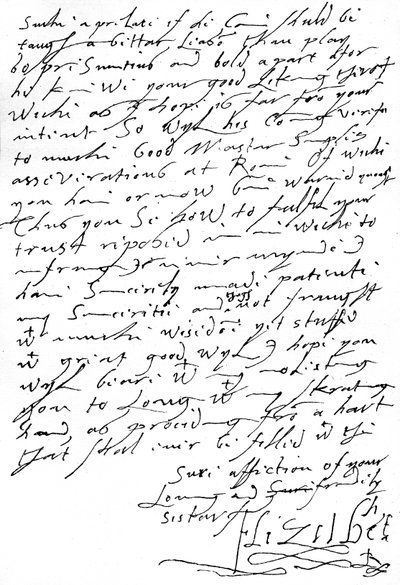 Letter from Queen Elizabeth I to King James VI of Scotland by Unbekannt