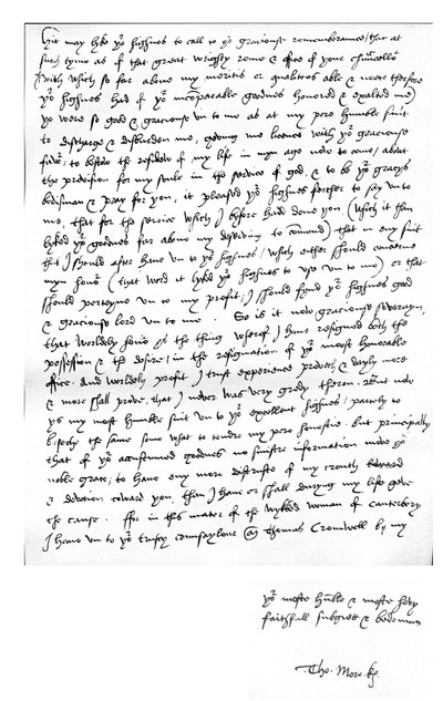 Letter from Thomas More to King Henry VIII, written at his home in Chelsea, 5 March by Unbekannt