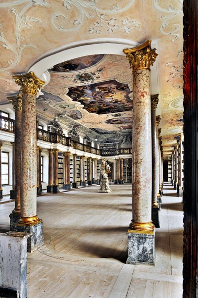 Library of the Benedictine Abbey of Ottobeuren, Bavaria, Germany by Unbekannter Künstler