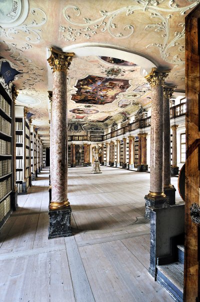 Library of the Benedictine Abbey of Ottobeuren, Bavaria, Germany by Unbekannter Künstler