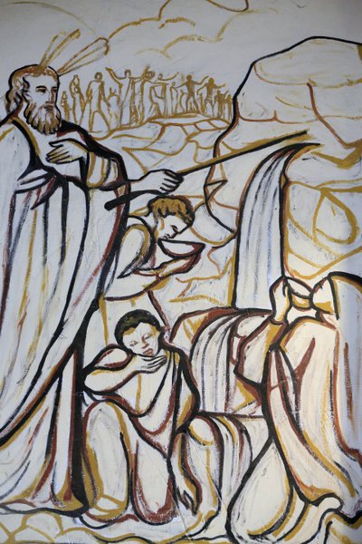 Lome Sacred Heart Cathedral: Moses Strikes Water from the Stone, Lome, Togo by Unbekannt