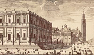 Lonja de Comercio and a Partial View of Seville