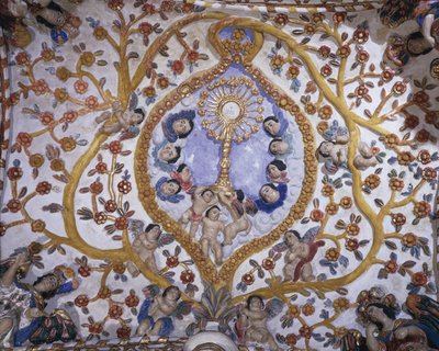 Low angle view of a mural on the cupola of a church, Santo Domingo Church, Oaxaca, Oaxaca State, Mexico by Benjamin Baud