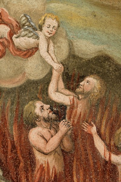 Luesen Luson in The Val di Luson under the Plose near Brixen Southern Tyrol Alto Adige Italy church Saint George salvation of purgatory by Unbekannt