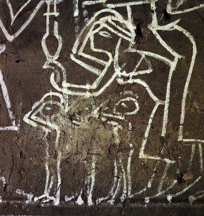 Luxor Thebes: Deir el Medineh, necropolis of artisans, detail of a tomb (19th Dynasty) by Leopold Blonder