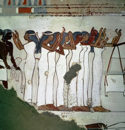 Luxor Thebes: Necropolis of nobles, group of weeping (18th Dynasty) by Leopold Blonder