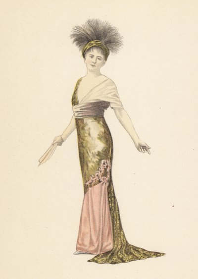 Madame Pierat in a dress by Redfern in Les Marionettes by Unbekannter Künstler