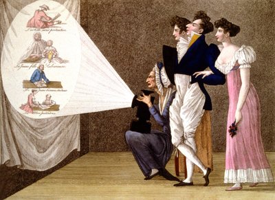 Magic Lantern in Paris, c. 1810 (Engraving) by Unbekannter Künstler
