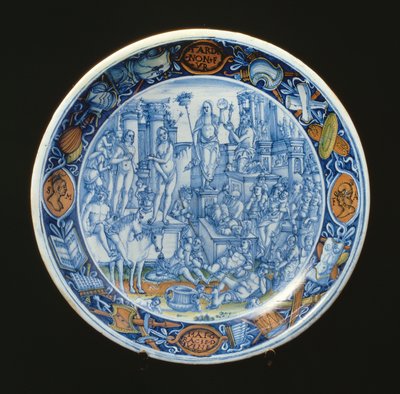 Maiolica plate decorated with the allegory of Diana, goddess of the moon, Italian by Unbekannt