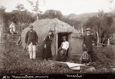 Making Tappa, a native cloth, c.1875 by Unbekannt