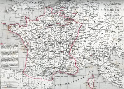 Map of France under the Reign of King Louis XVI from 1774 to 1793 (Plate from 