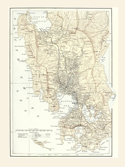 Map of Manila, Philippines and the seat of war during the Spanish-American War of 1898 by Unbekannt
