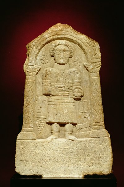 Marble funerary stele, with Greek inscription, Roman, 3rd century BC by Unbekannt