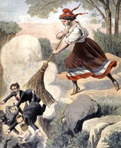 Marianne sweeps the scandals of the 3rd Republic by Unbekannter Künstler