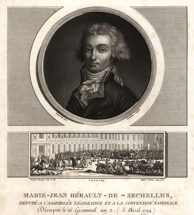Marie-Jean Herault de Sechelles, French judge and politician guillotined in the Reign of Terror by Unbekannt