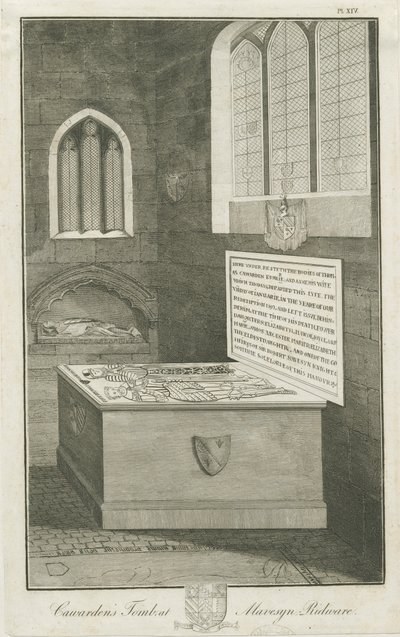 Mavesyn Ridware - Tomb of Thomas Carwarden: engraving by Unbekannt