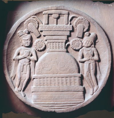 Medallion with Worshipers, Relief from Stupa of Bharhut by Nicolas d