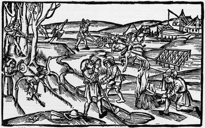 Medieval Country Life (16th Century Engraving, Published in 1931) by Unbekannter Künstler