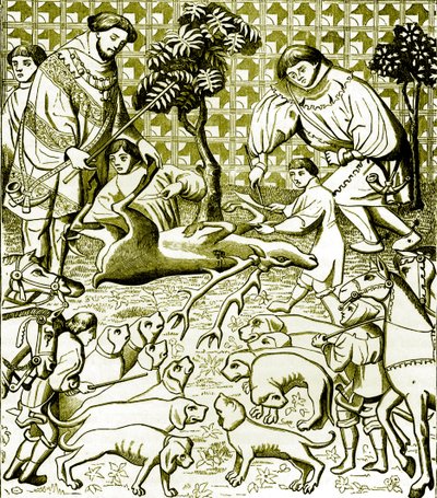 Medieval Stag Hunting by Unbekannter Künstler