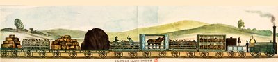 Merchandise and Cattle Carriages, Liverpool-Manchester Railway by Unbekannter Künstler