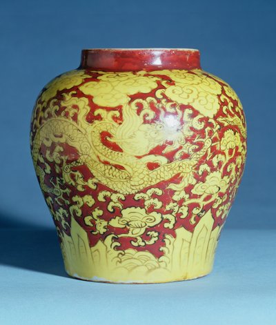 Ming red and yellow baluster jar by Unbekannt