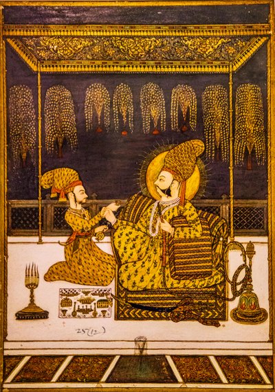 Miniature painting, Meherangarh Fort, Jodhpur, Rajasthan, India, Asia by Unbekannter Künstler