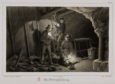 Mining accident, Germany, c 1851 by Unbekannt