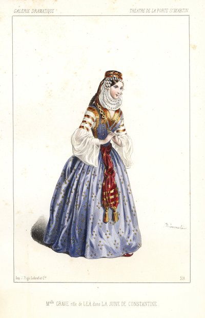 Miss Angelina Grave as Lea in La Jeive de Constantine by Unbekannter Künstler