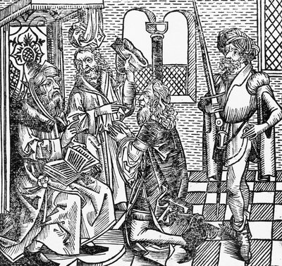 Mohammed at court, German woodcut, from Nuremberg Chronicle by Hartmann Schedel by William M. Timlin