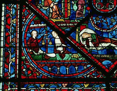 Money Changers in the Temple, (Detail) from a Window by Unbekannt