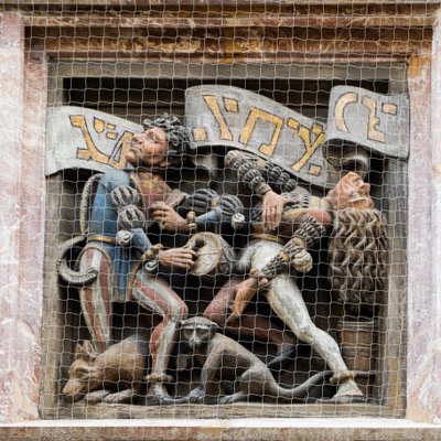 Moriskentänzer, relief on the Goldenes Dachl oriel, Innsbruck, Tyrol, Austria by Unbekannter Künstler