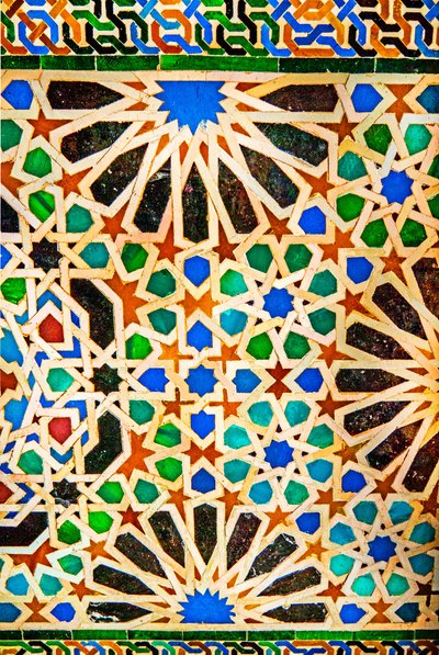 Mosaic, Comares Palace, Myrtle Court Complex, Nasrid Palaces, Alhambra, Granada, Spain by Unbekannter Künstler
