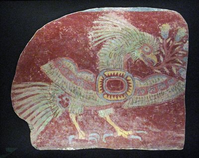 Mural fragment of an allegorical quetzal, Early Classic period, 200–600 AD by Unbekannt