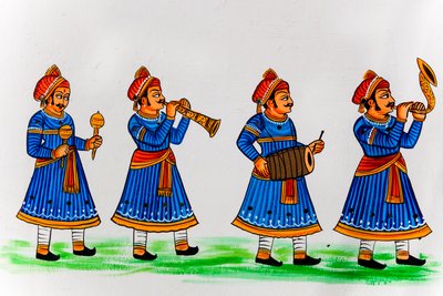 Mural painting in the old town, Udaipur, Rajasthan, India by Unbekannter Künstler