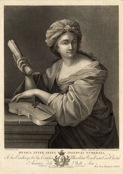 Music Among the Liberal Arts, Engraving by Pietro Savorelli After a Painting by Giovanni Francesco Romanelli by Unbekannter Künstler