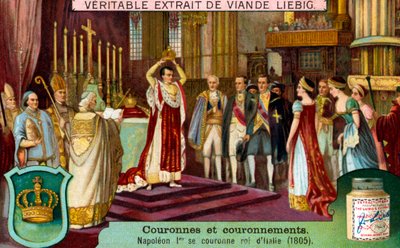 Napoleon I crowns himself as King of Italy by Unbekannter Künstler